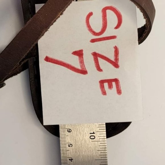 NEW JESUS - 02 SANDALS NO HEEL STRAP UNISEX HANDMADE LEATHER  BROWN  NEW - Picture 3 of 7